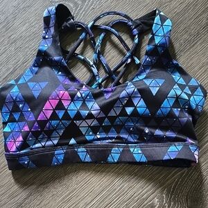 Constantly Varied Gear Geometric Bra - Blue and Purple